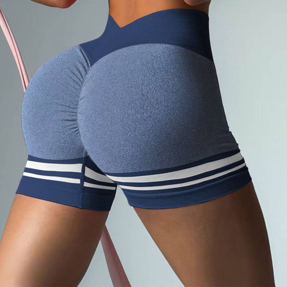 Striped Yoga & Fitness Shorts