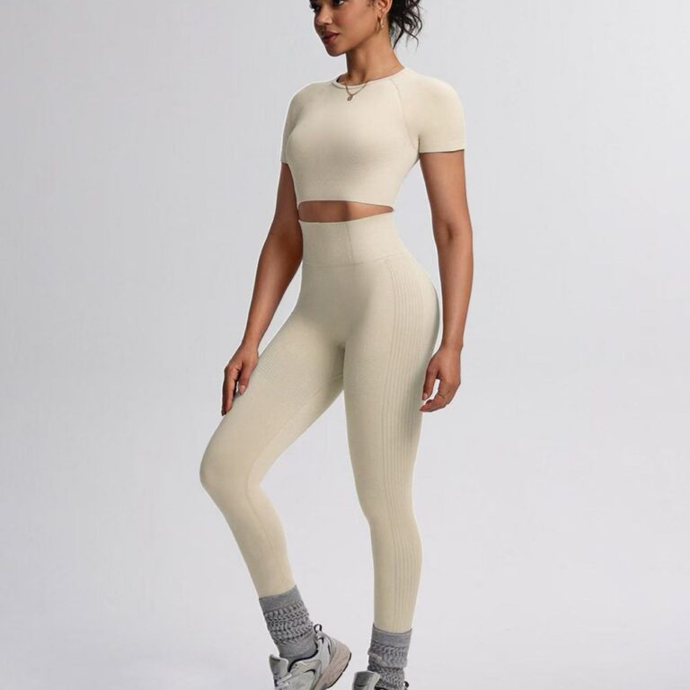 Sets Yoga & Fitness Short-Sleeve Top and Long Pants Set
